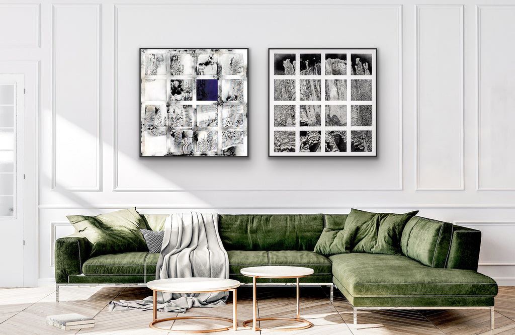 Blue Horizon Field in Lounge – ruhiger Bildmittelpunkt mit klarer, kontemplativer Ausstrahlung