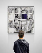 Blue Horizon Field in Galerie – modernes Kunstwerk mit ruhigem, zentralem Farbfeld und strukturierter Oberfläche
