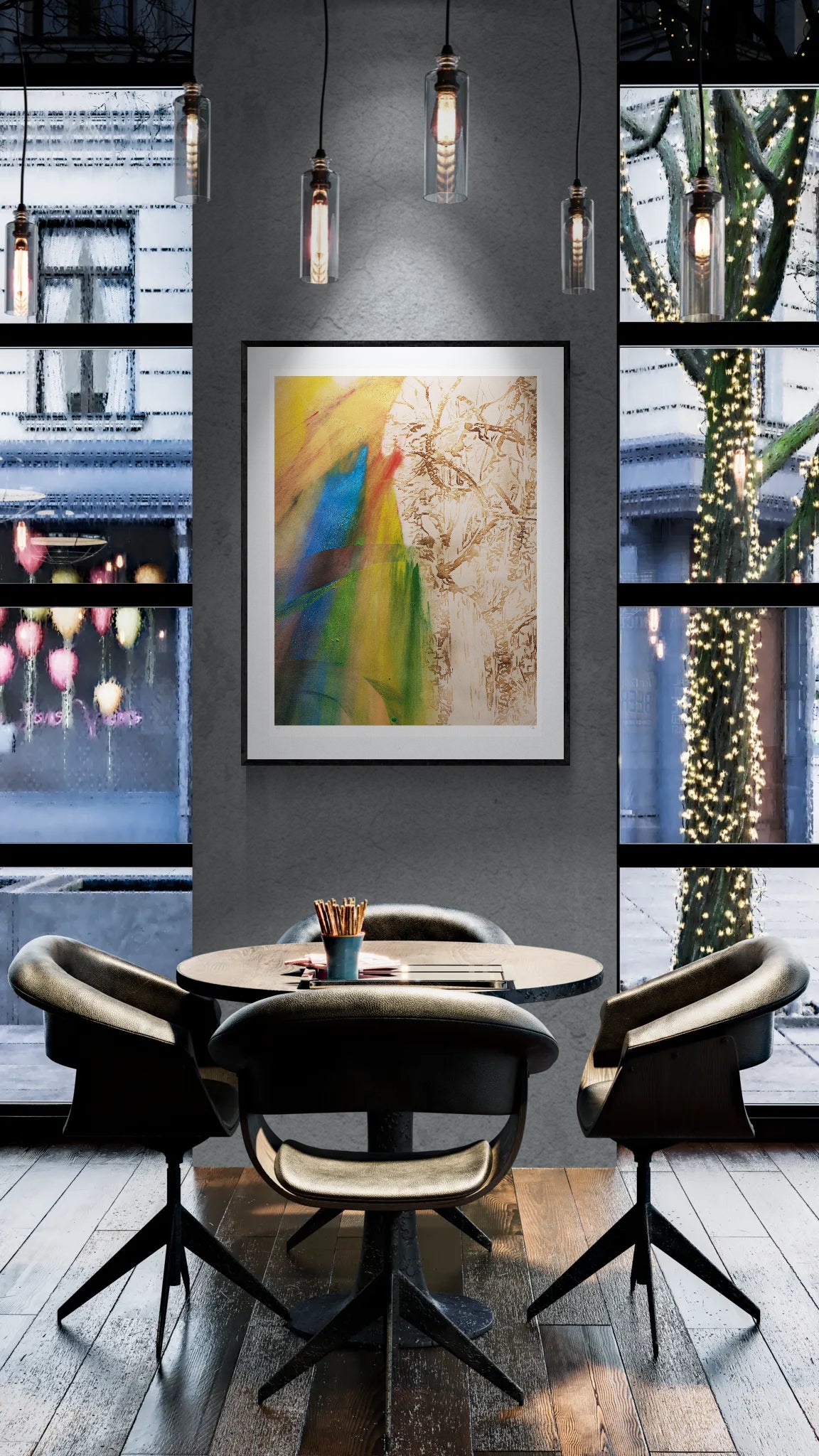 Change Fine Art Edition im Raum – moderner Kunstdruck mit starker Farbwirkung und lebendiger Ausstrahlung