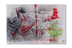 Frontansicht des Originalkunstwerks „Core Layers“ von Thomas Girbl, Mischtechnik mit Feuer und Gouache auf Leinwand