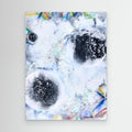 Cosmic Grid Burning Canvas frontal – kreisförmige Formen mit dunklen Zentren und feinen Übergängen