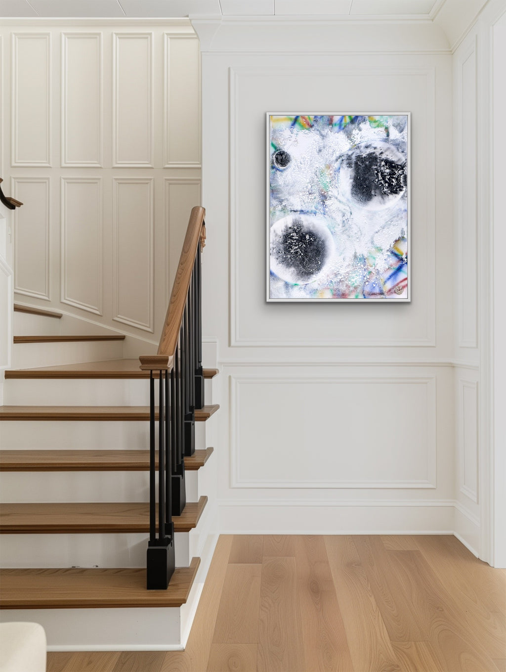 Cosmic Grid im Raum – modernes Kunstwerk mit kosmischer Anmutung und ruhiger Präsenz