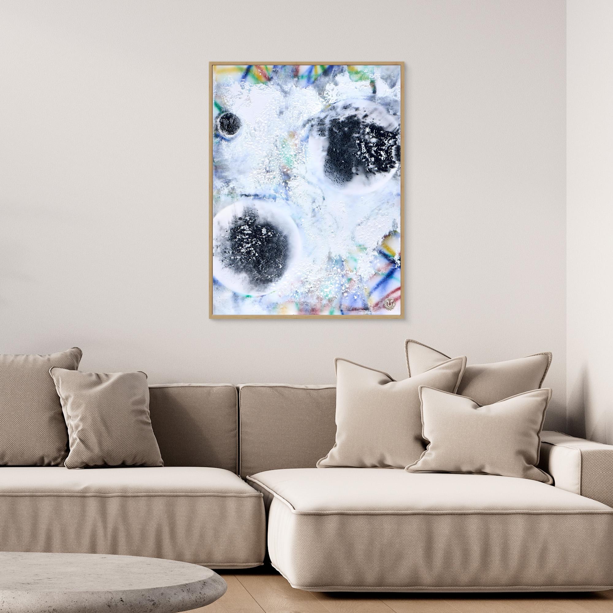 Cosmic Grid im Raum – modernes Kunstwerk mit kosmischer und strukturierter Präsenz