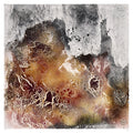 Fossil Signs Fine Art Edition frontal – feuergeformte Strukturen mit roten, goldenen und dunklen Pigmenten