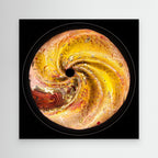 Lightshine Burning Canvas frontal – leuchtende Komposition mit feinen Pigment- und Feuerstrukturen