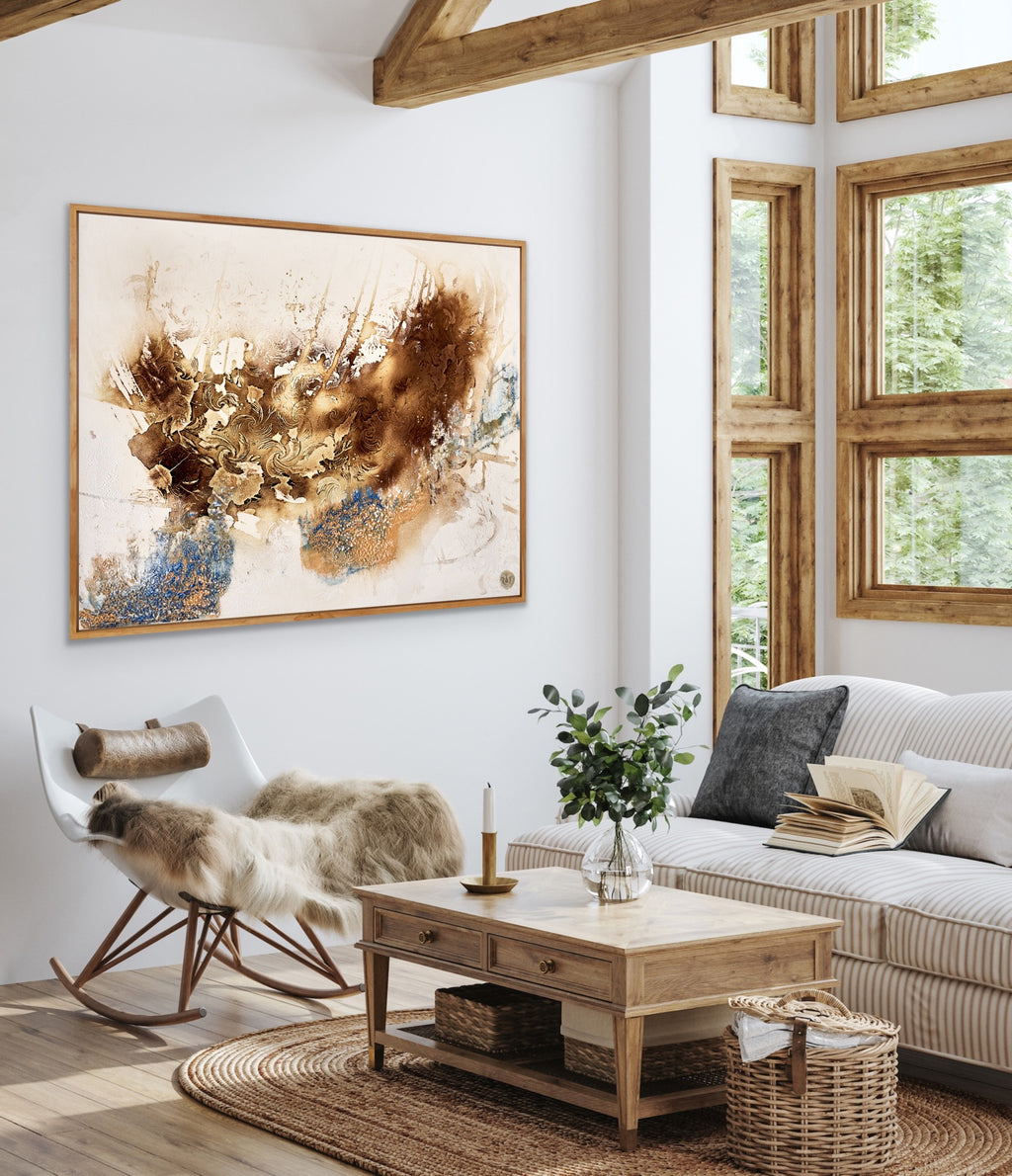Subduction of Memory im Wohnraum – abstrakter Druck mit geologischer und emotionaler Tiefe