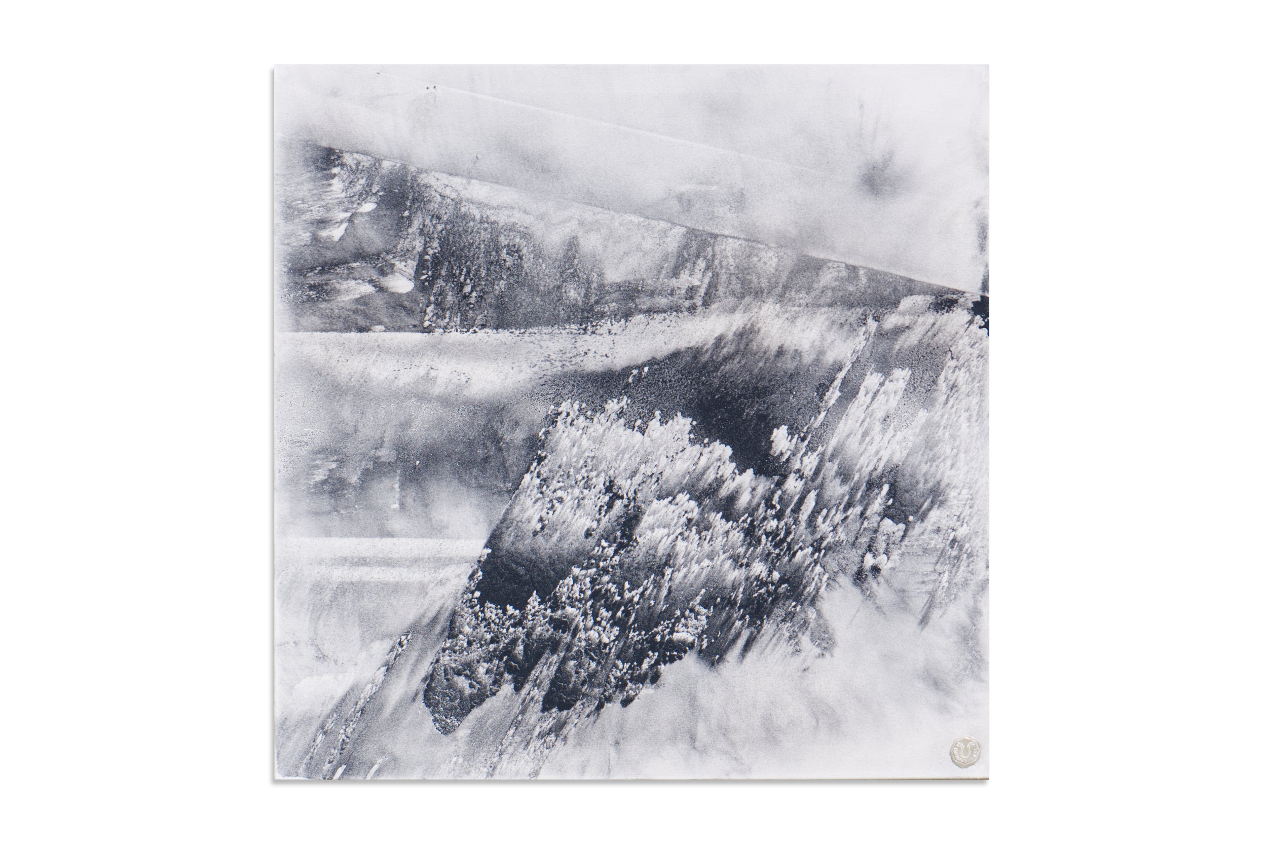 Frontansicht des Originalkunstwerks „Surf of Fire“ von Thomas Girbl, abstrakte Feuerkunst als Burningpicture auf Leinwand