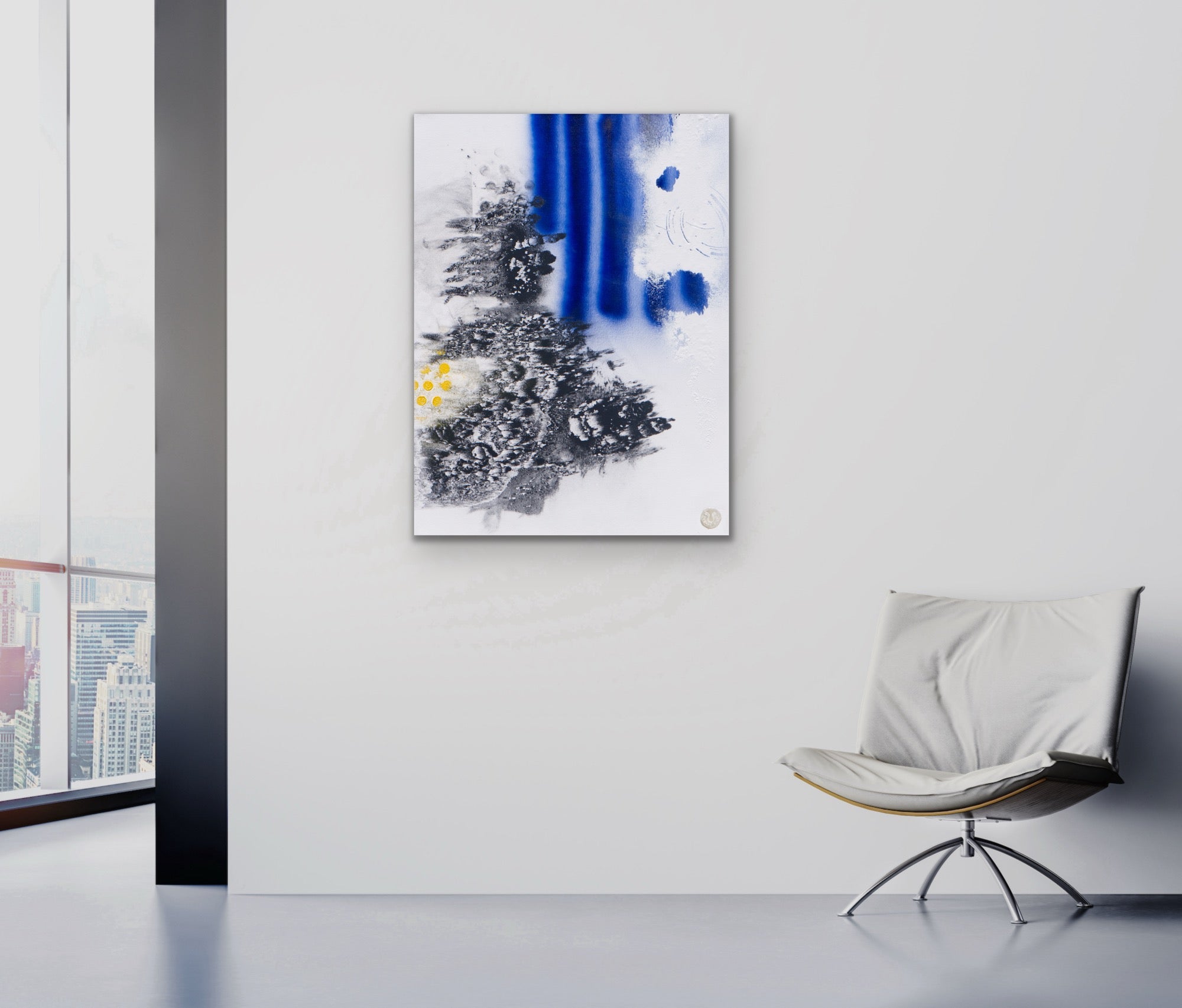 Charred Patterns von Thomas Girbl als modernes abstraktes Wandbild im Wohnraum