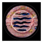 Pallaurumlight Burning Lightobject print by Thomas Girbl featuring layered pink textures and gold leaf